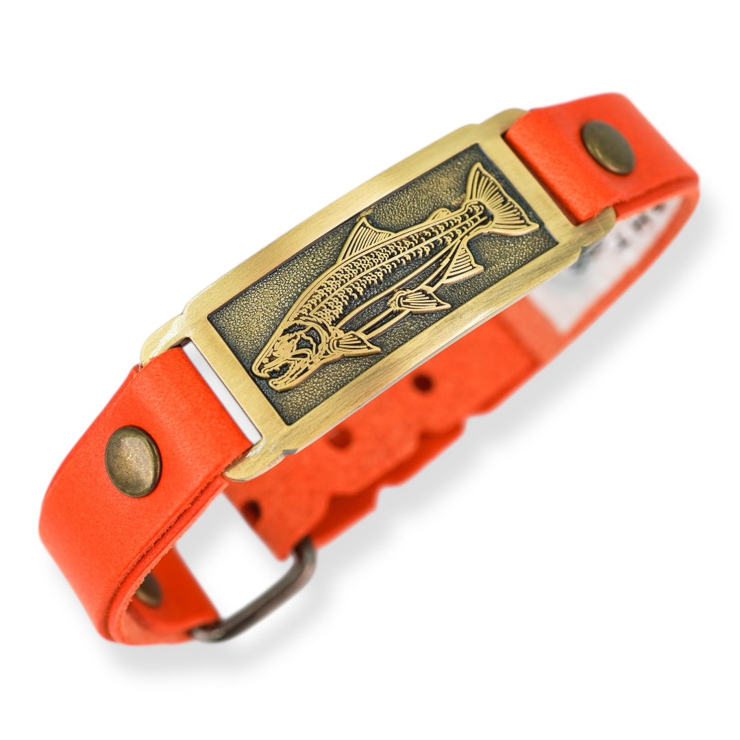 FYSH Foundation Sight Line Provisions ORANGE Leather Bracelet